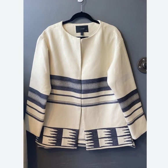 J.Crew southwestern tapestry woven blanket jacket blazer coat size medium - Picture 3 of 10